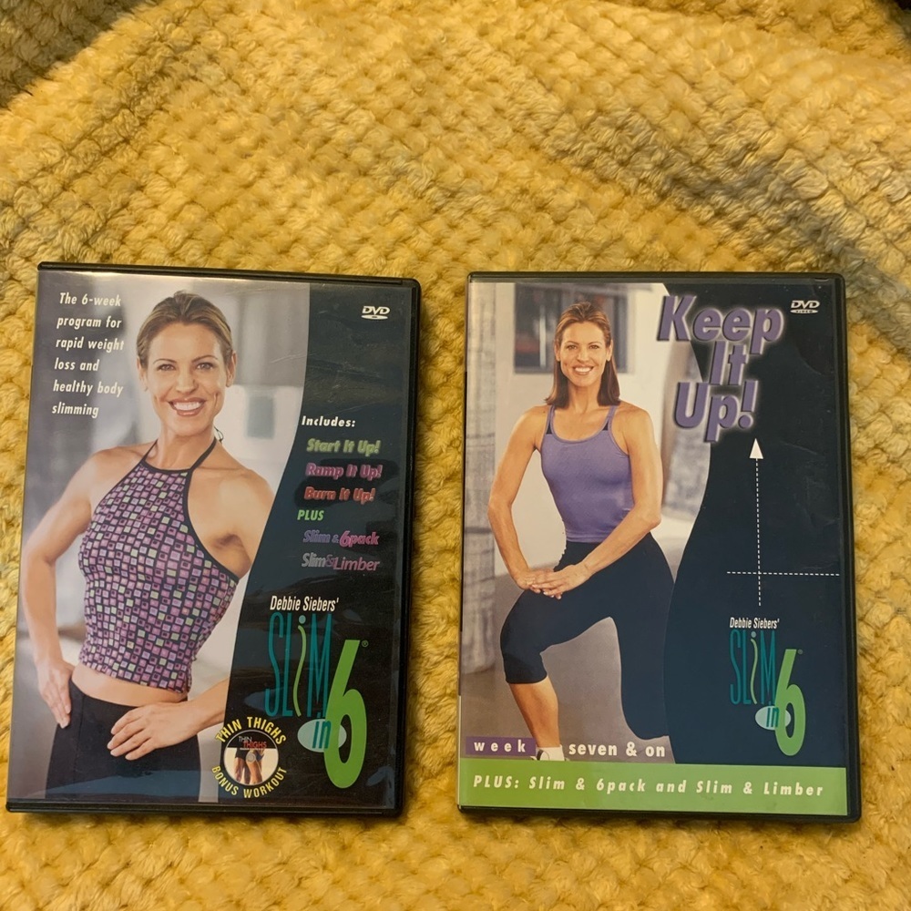 Debbie Siebers’ SLIM IN 6 (Six) 2-DVDs & Keep it Up, Workout sets. Bonus workout